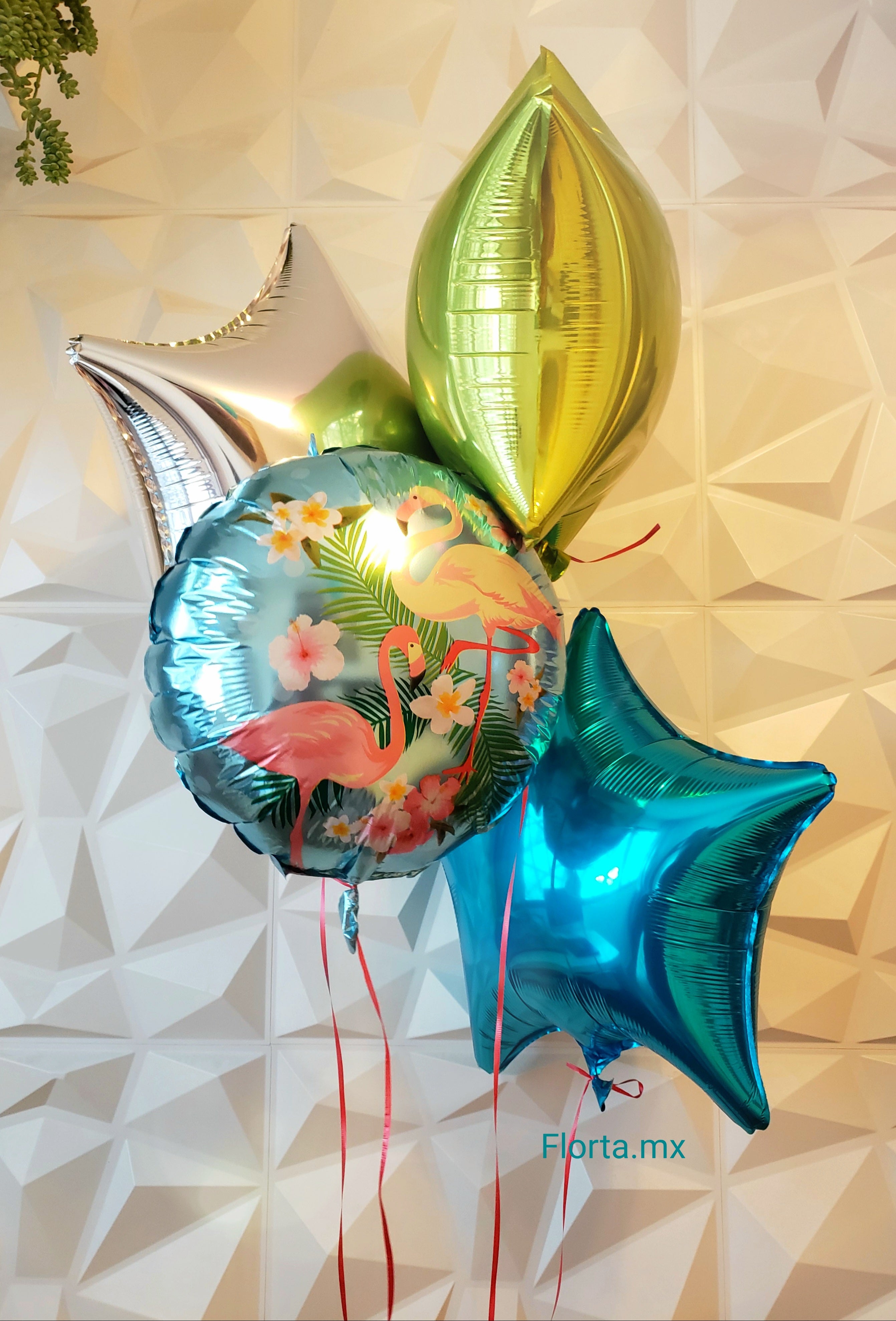 Bouquet de Globos Flamingo Azul